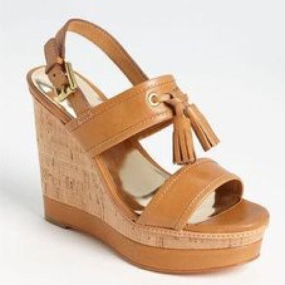 Coach Tassel Cork Wedge Sandal Size 11 - Picture 1 of 5